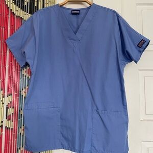 Cherokee Blue Boxy Relaxed Short Sleeve Scrub Top